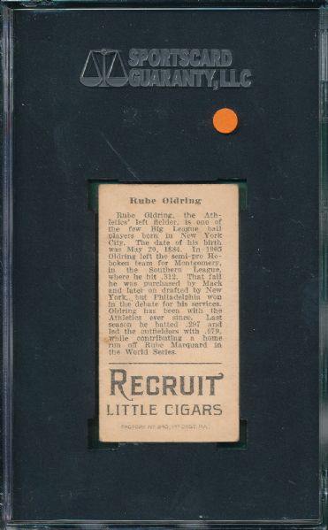 1912 T207 Oldring Recruit Little Cigars SGC 40