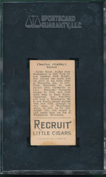 1912 T207 Street Recruit Little Cigars SGC 50