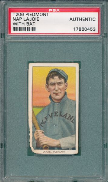 1909-1911 T206 Lajoie, Batting, Piedmont Cigarettes PSA A