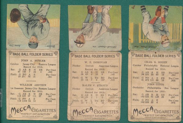 1911 T201 Double Folders Mecca Cigarettes Lot of (3) 