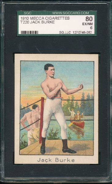 1910 T220 Mecca Cigarettes, Boxing, (5) Card Lot SGC 