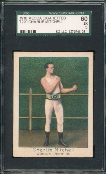 1910 T220 Mecca Cigarettes, Boxing, (5) Card Lot SGC 