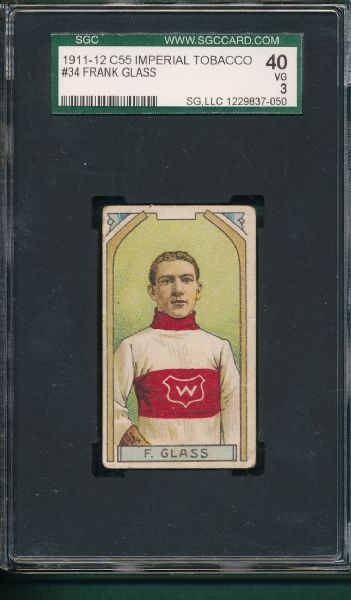 1911-12 C55 #34 Frank Glass Imperial Tobacco SGC 40