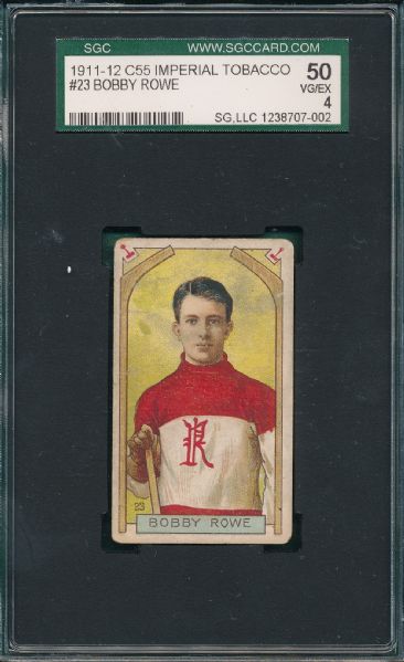 1911-12 C55 #23 Bobby Rowe Imperial Tobacco SGC 50