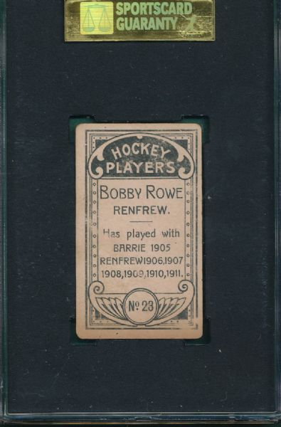 1911-12 C55 #23 Bobby Rowe Imperial Tobacco SGC 50