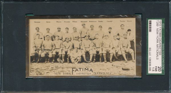 1913 T200 New York Giants W/Jim Thorpe, Fatima Cigarettes SGC 20