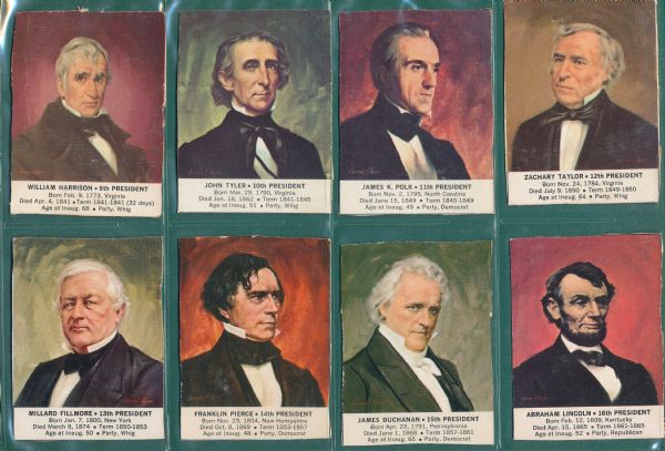 1964 General Mills Presidents Portraits, (36) Complete Set