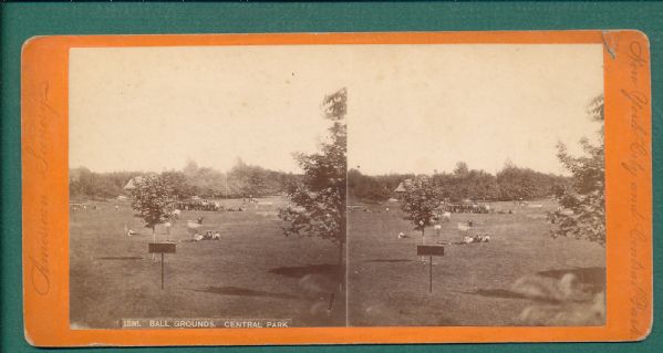 1870s Stereoview, Ball Grounds, Central Park, New York City