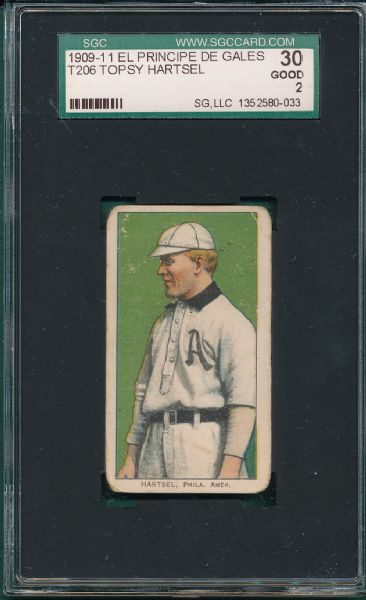 1909-1911 T206 Hartsel, El Principe De Gales Cigarettes SGC 30