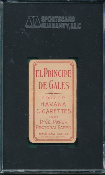 1909-1911 T206 Hartsel, El Principe De Gales Cigarettes SGC 30