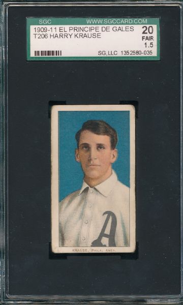 1909-1911 T206 Krause, Portrait El Principe De Gales Cigarettes SGC 20