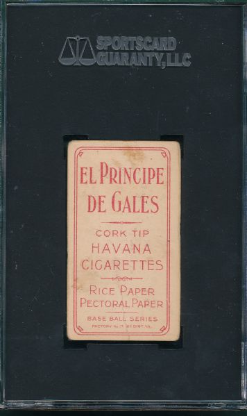 1909-1911 T206 Krause, Portrait El Principe De Gales Cigarettes SGC 20