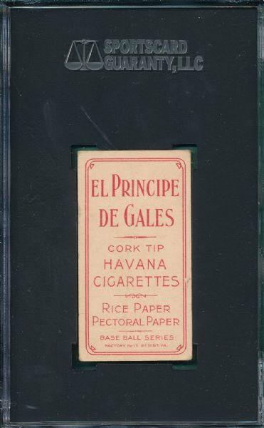 1909-1911 T206 Leach, Portrait, El Principe De Gales Cigarettes SGC 20 *Presents Better* *Low Pop*