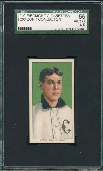 1909-1911 T206 Congalton, Piedmont Cigarettes SGC 55