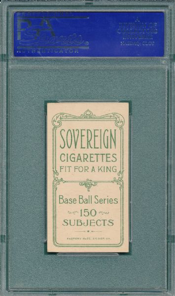 1909-1911 T206 Dougherty, Portrait, Sovereign Cigarettes PSA 6