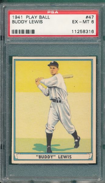 1941 Play Ball #47 Buddy Lewis PSA 6