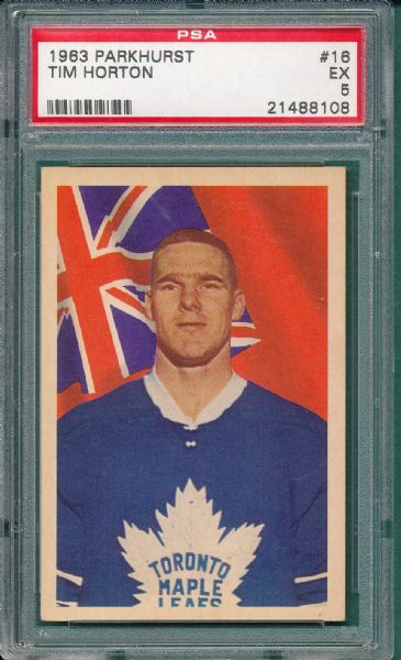 1963 Parkhurst #16 Tim Horton PSA 5