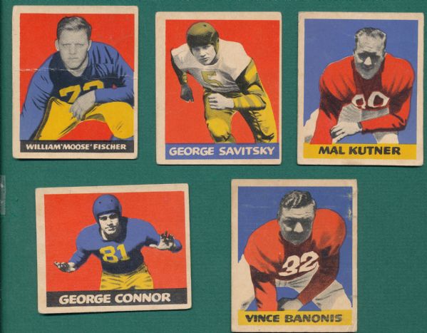 1948-49 Leaf FB Lot of (6) W/ Moss