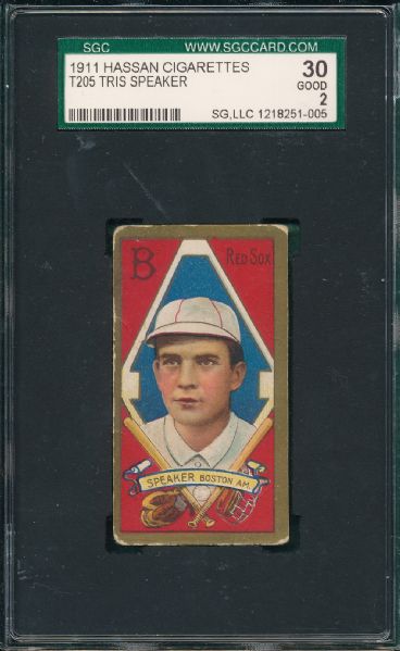 1911 T205 Tris Speaker, Hassan Cigarettes SGC 30