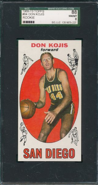 1969-70 Topps BSKT #64 Don Kojis SGC 88 *Rookie*