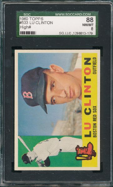 1960 Topps #533 Lu Clinton, SGC 88 *Hi #*