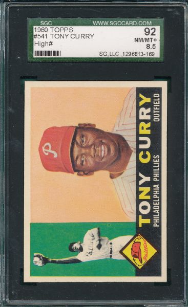 1960 Topps #541 Tony Curry, SGC 92 *Hi #*