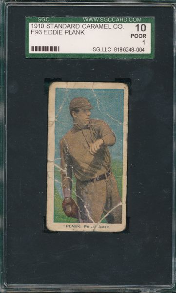 1910 E93 Eddie Plank, Standard Caramel Co SGC 10