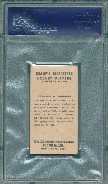 1924 C144 Stanton W. Jackson Champ's Cigarettes PSA 3