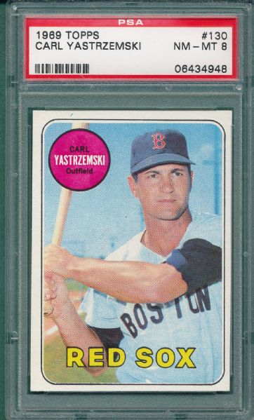 1969 Topps #130 Carl Yastrzemski PSA 8