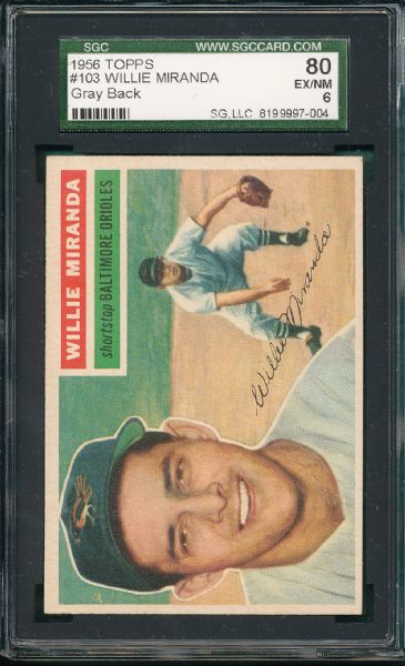 1956 Topps (4) Card Lot SGC