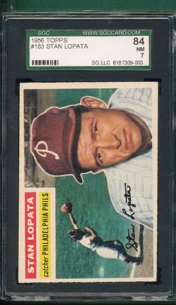 1956 Topps #183 Stan Lopata, SGC 84 