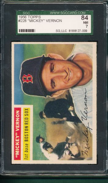 1956 Topps #228 Mickey Vernon, SGC 84 