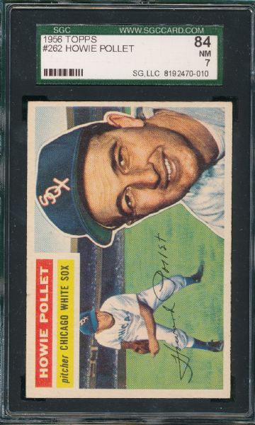 1956 Topps #262 Howie Pollet, SGC 84