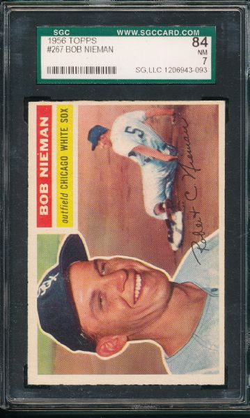 1956 Topps #267 Bob Nieman, SGC 84