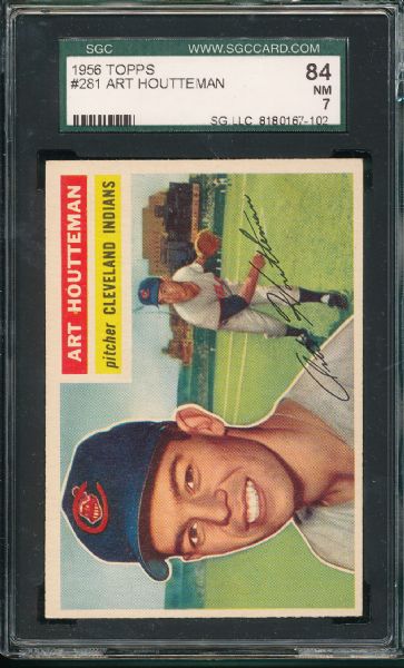 1956 Topps #281 Art Houtteman, SGC 84