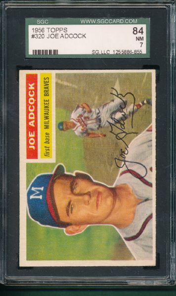 1956 Topps #320 Joe Adcock, SGC 84