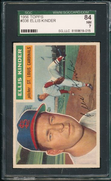 1956 Topps #336 Ellis Kinder, SGC 84