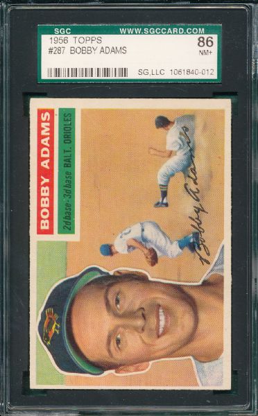 1956 Topps #287 Bobby Adams, SGC 86 