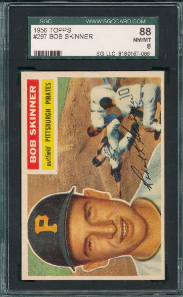 1956 Topps #297 Bob Skinner, SGC 88 