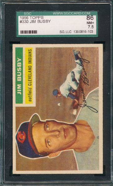 1956 Topps #330 Jim Busby, SGC 86 