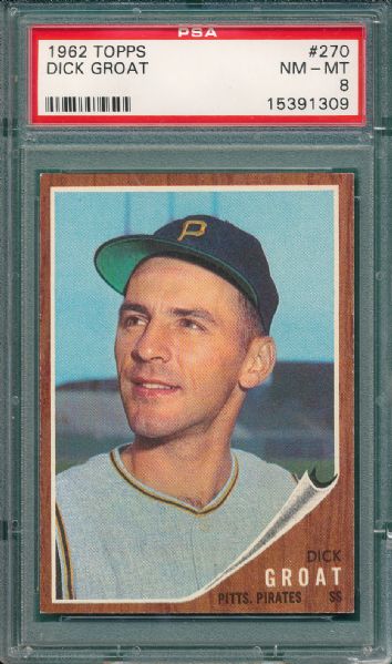 1962 Topps #270 Dick Groat PSA 8