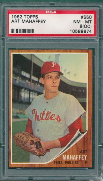 1962 Topps (5) Card Lot, PSA 6 & 8 (OC) *Hi #*