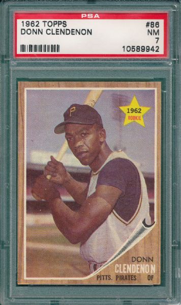 1962 Topps #086 & #389 (2) Card Lot, PSA 7