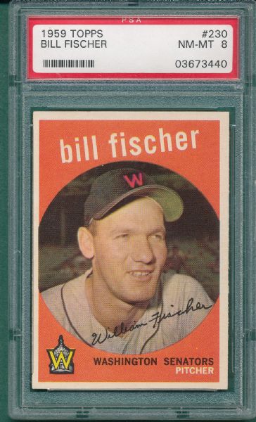 1959 Topps #230 Bill Fischer PSA 8