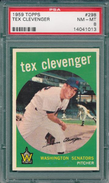 1959 Topps #298 Tex Cevenger PSA 8