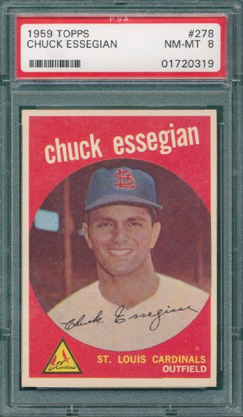 1959 Topps #278 Chuck Essigan, PSA 8