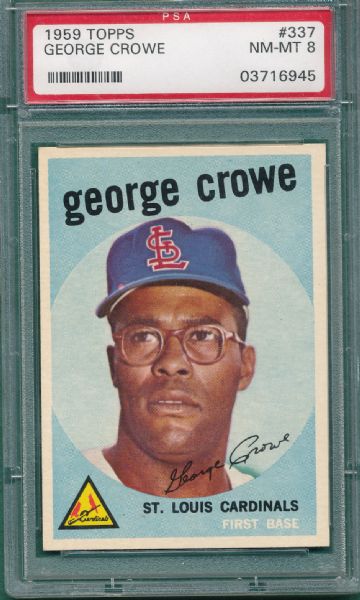 1959 Topps #337 George Crowe, PSA 8