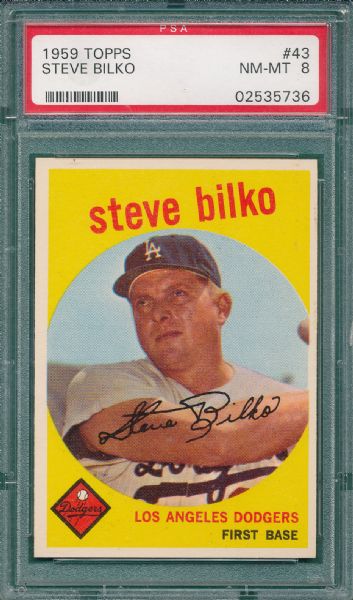 1959 Topps #43 Steve Bilko PSA 8