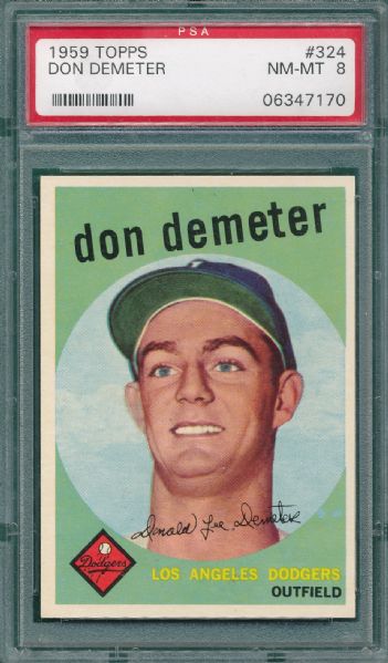 1959 Topps #324 Don Demeter PSA 8