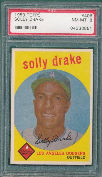 1959 Topps #406 Solly Drake PSA 8